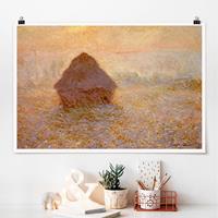 Klebefieber Poster Claude Monet - Heuhaufen im Nebel