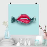 Klebefieber Poster Bonbon mit Lippen