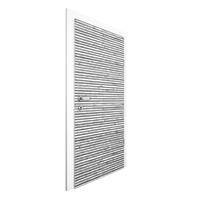 Bilderwelten Türtapete Holzwand mit schmalen Leisten schwarz weiß