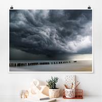 Klebefieber Poster Sturmwolken über der Ostsee