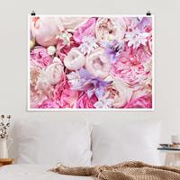 Klebefieber Poster Shabby Rosen mit Glockenblumen