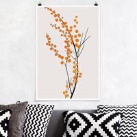 Klebefieber Poster Grafische Pflanzenwelt - Beeren Orange