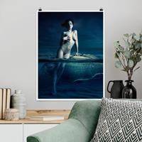 Klebefieber Poster Akt & Erotik Frauenakt mit Fisch