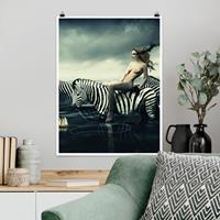 Klebefieber Poster Akt & Erotik Frauenakt mit Zebras