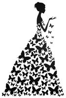 Wall-Art Wandfolie Vlindervrouw