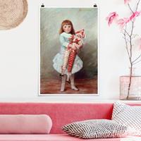 Klebefieber Poster Kunstdruck Auguste Renoir - Suzanne mit Harlekinpuppe