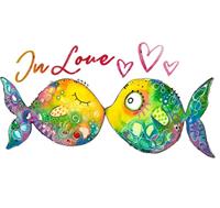 Wall-Art Wandfolie Levensvreugd - verliefde vissen (1 stuk)