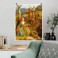 Klebefieber Poster Matt inkl. Posterklammern Arthur Hughes - Der Sturz des Rostigen Ritters