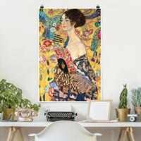 Klebefieber Poster Kunstdruck Gustav Klimt - Dame mit Fächer