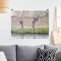 Klebefieber Poster Claude Monet - Weidenbäume Frühling