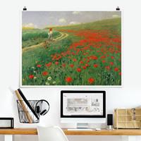 Klebefieber Poster Pál Szinyei-Merse - Sommerlandschaft mit blühendem Mohn