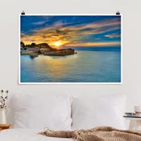 Klebefieber Poster Sonnenuntergang über Korfu