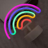 Groenovatie LED Neon Tafellamp Regenboog, Op Batterijen en USB, 63x36x48cm, RGB