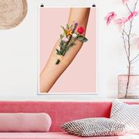 Klebefieber Poster Arm mit Blumen