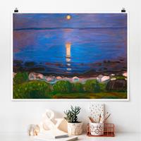 Klebefieber Poster Edvard Munch - Sommernacht am Meeresstrand