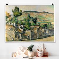 Klebefieber Poster Paul Cézanne - Hügelige Landschaft