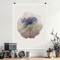 Klebefieber Poster Wasserfarben - Anemone in Violett