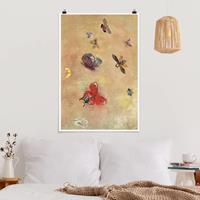 Klebefieber Poster Kunstdruck Odilon Redon - Bunte Schmetterlinge