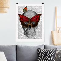 Bilderwelten Poster Spruch - Hochformat Grusellektüre - Schmetterlingsmaske