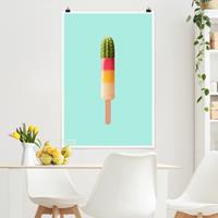 Klebefieber Poster Kunstdruck Eis mit Kaktus