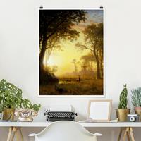 Klebefieber Poster Kunstdruck Albert Bierstadt - Sonnenbeschienene Lichtung