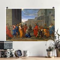 Klebefieber Poster Nicolas Poussin - Christus und die Ehebrecherin