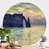 Bilderwelten Runde Fototapete selbstklebend Claude Monet - Felsen Sonnenuntergang