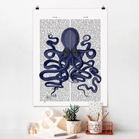 Bilderwelten Poster Spruch - Hochformat Tierlektüre - Oktopus
