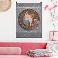 Klebefieber Poster Kunstdruck Alfons Mucha - Helena