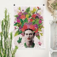 Klebefieber Poster Kunstdruck Frida Kahlo - Blumenportrait