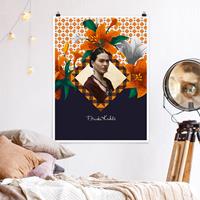 Klebefieber Poster Kunstdruck Frida Kahlo - Lilien