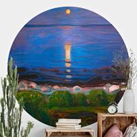 Bilderwelten Runde Fototapete selbstklebend Edvard Munch - Sommernacht am Meeresstrand