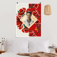 Klebefieber Poster Kunstdruck Frida Kahlo - Mohnblüten