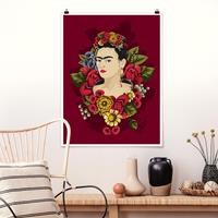 Klebefieber Poster Kunstdruck Frida Kahlo - Rosen