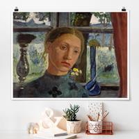 Klebefieber Poster Paula Modersohn-Becker - Mädchenkopf vor Fenster