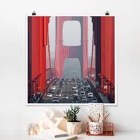 Bilderwelten Poster Architektur & Skyline - Quadrat Trip down the Bridge