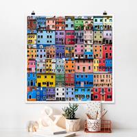 Bilderwelten Poster Architektur & Skyline - Quadrat Venezianische Häuser