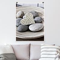 Klebefieber Poster Carpe Diem Herz mit Steinen