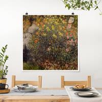 Bilderwelten Poster Kunstdruck - Quadrat Claude Monet - Blumengarten