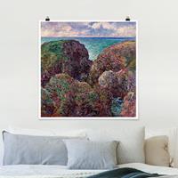 Bilderwelten Poster Kunstdruck - Quadrat Claude Monet - Felsengruppe Port-Goulphar