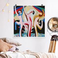 Bilderwelten Poster Kunstdruck - Quadrat Ernst Ludwig Kirchner - Farbentanz