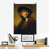 Klebefieber Poster Matt inkl. Posterklammern Rembrandt van Rijn - Selbstbildnis