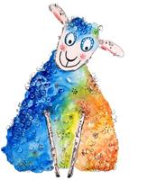 Wall-Art Wandfolie Levensvreugd - Happy Sheep (1 stuk)