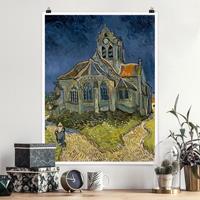 Klebefieber Poster Kunstdruck Vincent van Gogh - Kirche Auvers-sur-Oise