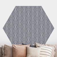 Bilderwelten Hexagon Mustertapete selbstklebend Art Deco Diamant Muster vor Grau XXL