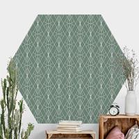 Bilderwelten Hexagon Mustertapete selbstklebend Art Deco Diamant Muster vor Grün XXL