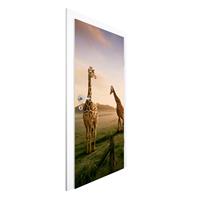 Bilderwelten Türtapete Surreal Giraffes