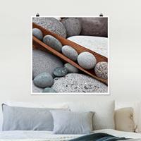 Klebefieber Poster Stillleben mit grauen Steinen