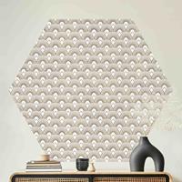 Bilderwelten Hexagon Mustertapete selbstklebend Art Deco Strahlende Bögen Linienmuster XXL
