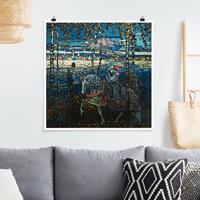 Bilderwelten Poster Kunstdruck - Quadrat Wassily Kandinsky - Reitendes Paar